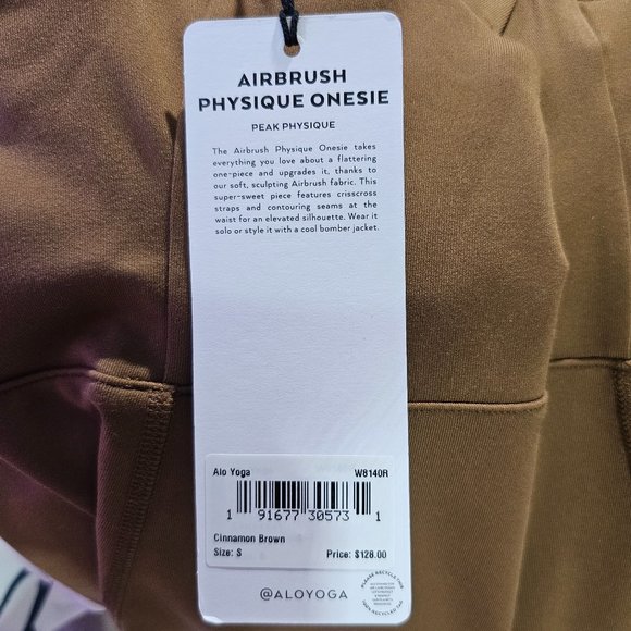 🏷️NWT ALO Yoga Airbrush Physique Capri Onesie In Cinnamon Brown - Various Sizes - Picture 15 of 15